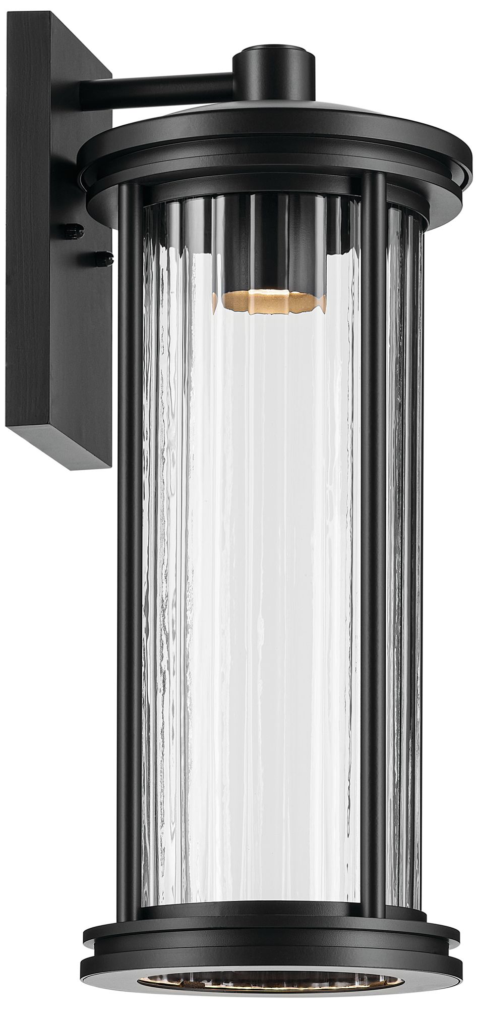 Image 6 Kichler Barras 20.25" 1-Light Outdoor DarkSky Black Wall Sconce more views