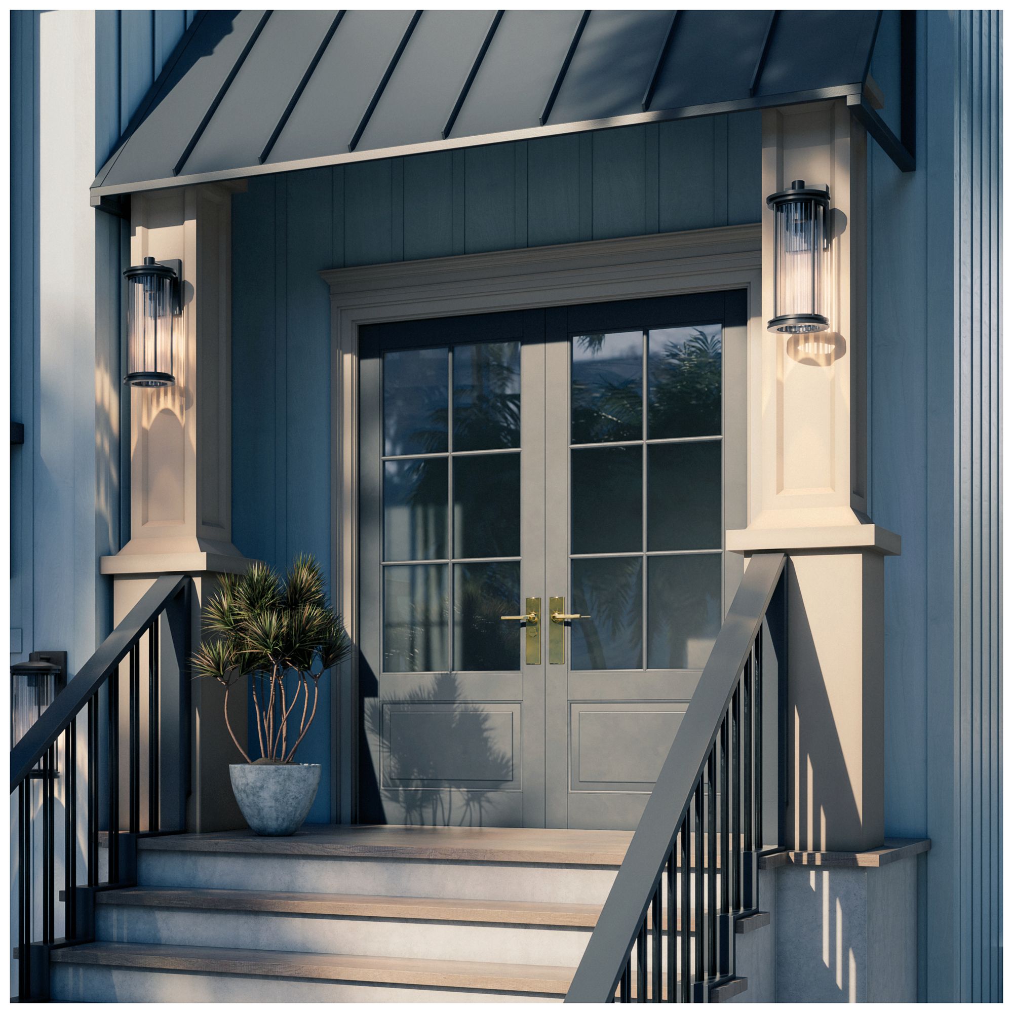 Kichler Barras 20.25" 1-Light Outdoor DarkSky Black Wall Sconce