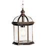 Kichler Barrie 8" Bronze and Glass Outdoor Hanging Lantern Pendant