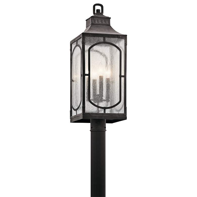 Image 1 Kichler Bay Village 27 inchH Weathered Zinc Outdoor Post Light