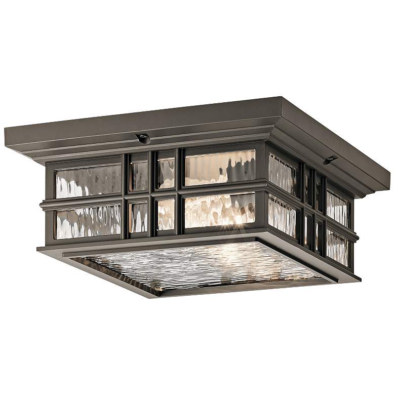 Image 2 Kichler Beacon Square 12 inch Olde Bronze Finish Outdoor Ceiling Light