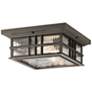 Kichler Beacon Square 12" Olde Bronze Finish Outdoor Ceiling Light