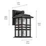 5_Kichler Beacon Square 12" Textured Black Outdoor Lantern Wall Light more views
