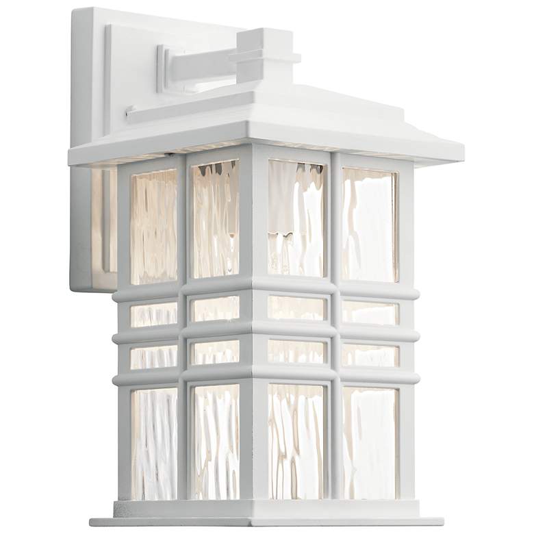 Image 1 Kichler Beacon Square 12 inch White Outdoor Lantern Wall Light