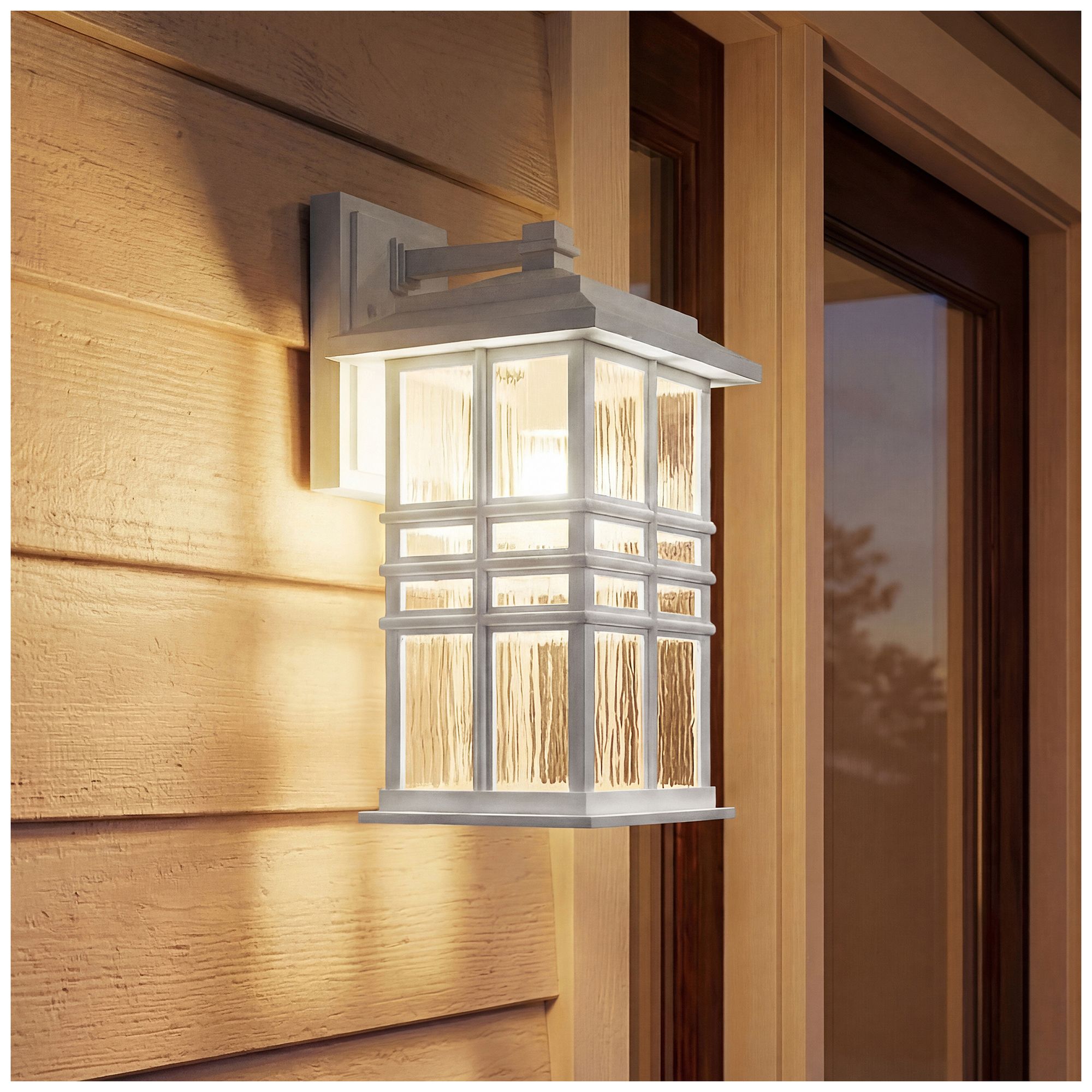 Image 4 Kichler Beacon Square 12" White Outdoor Lantern Wall Light more views