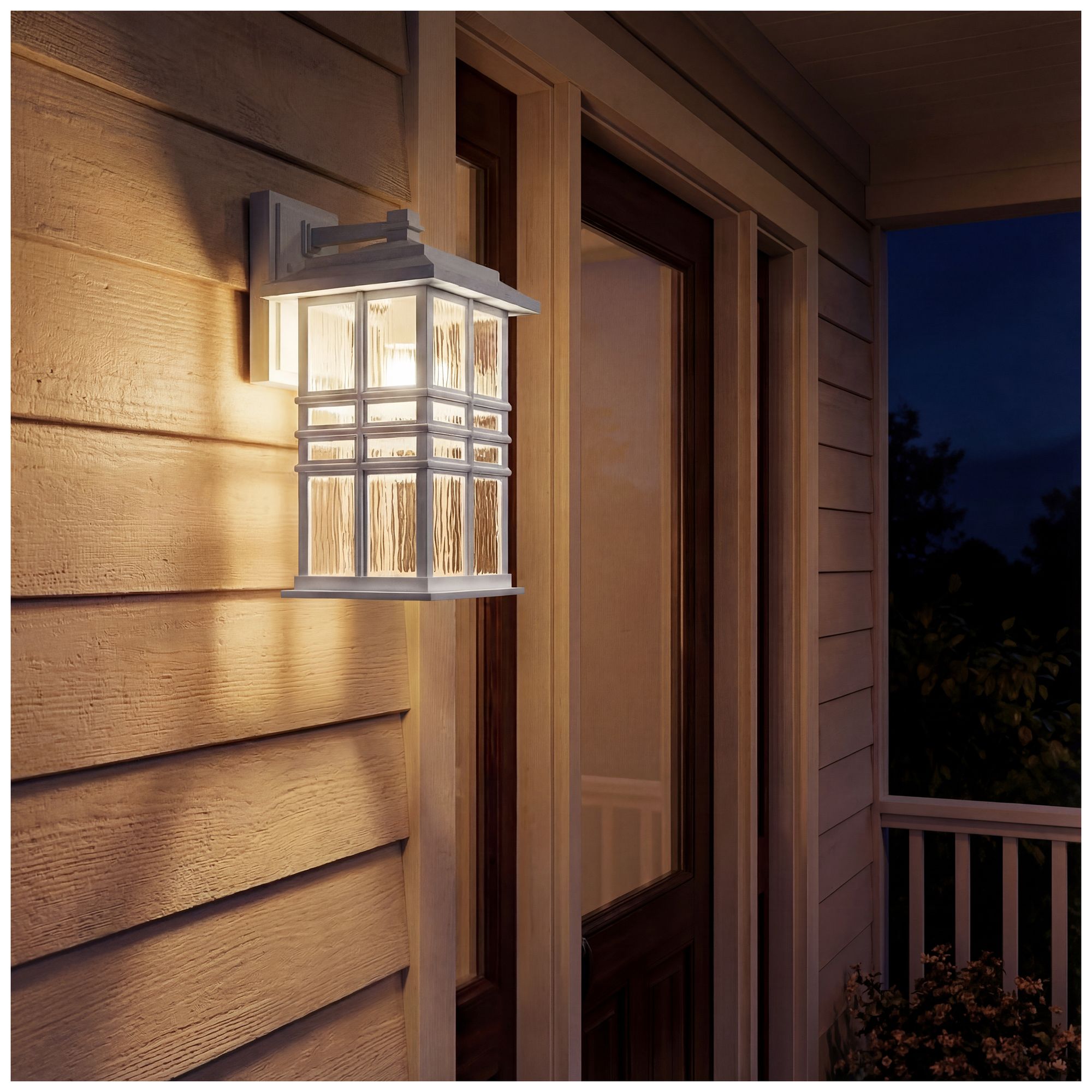 Image 6 Kichler Beacon Square 12" White Outdoor Lantern Wall Light more views