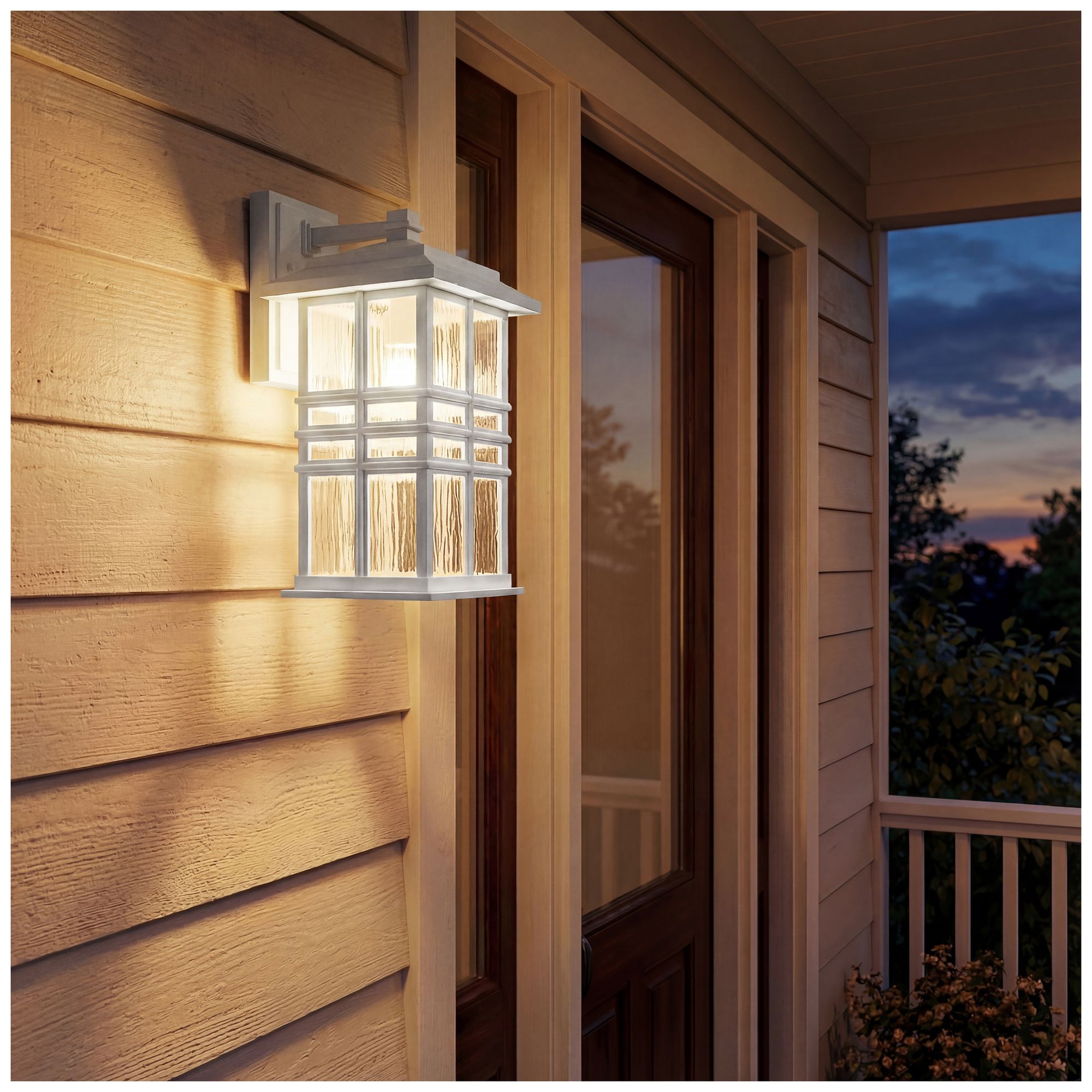 Image 7 Kichler Beacon Square 12" White Outdoor Lantern Wall Light more views