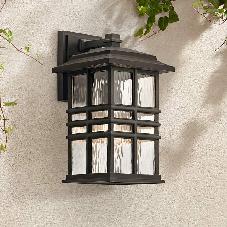Image 1 Kichler Beacon Square 14 1/4 inch High Bronze Outdoor Wall Light