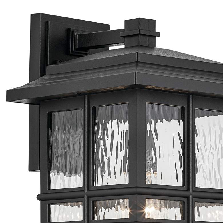 Image 2 Kichler Beacon Square 17.5 inch Textured Black Outdoor Lantern Wall Light more views