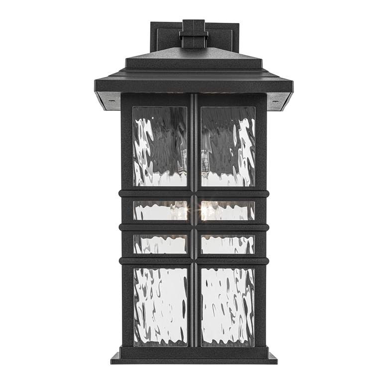 Image 4 Kichler Beacon Square 17.5" Textured Black Outdoor Lantern Wall Light more views