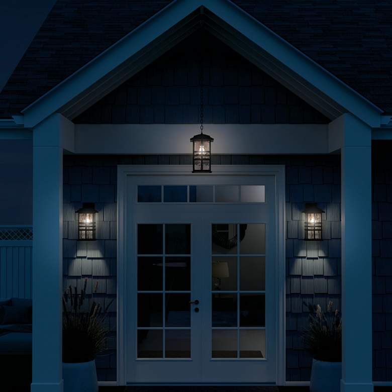 Image 7 Kichler Beacon Square 17.5" Textured Black Outdoor Lantern Wall Light more views