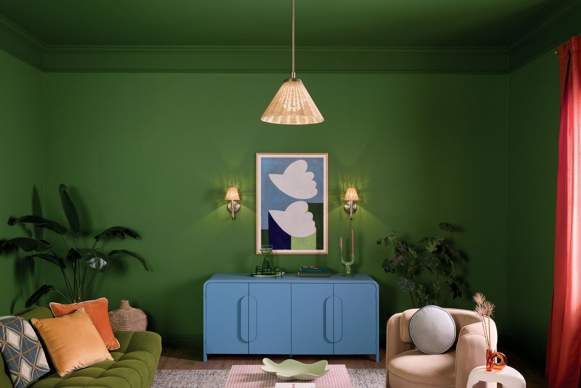 Image 4 Kichler Bekah 14.25 Inch 1 Light Convertible Pendant with Rattan Shade CPZ more views