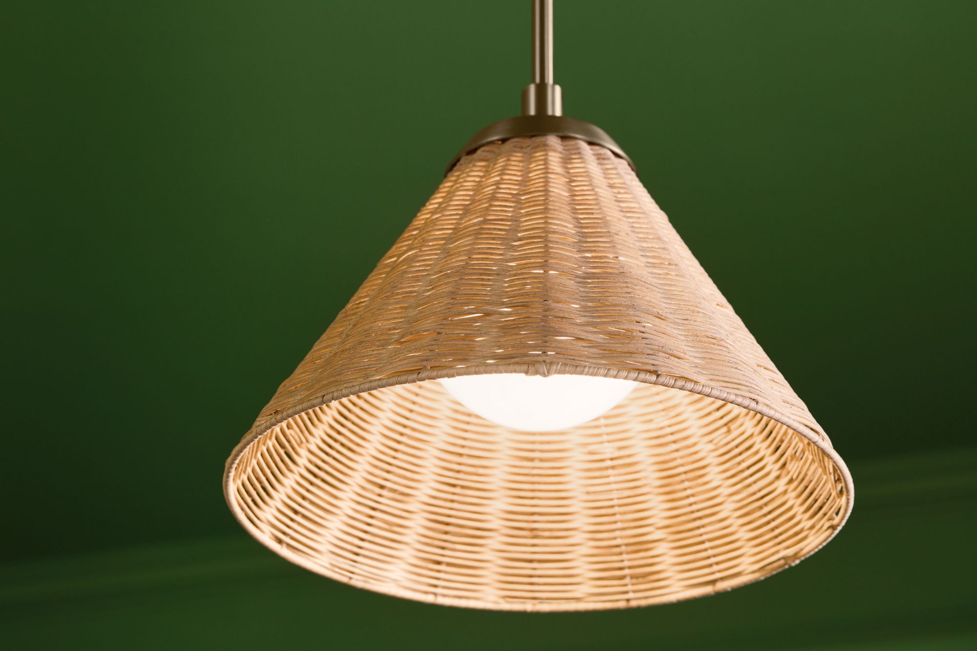 Image 5 Kichler Bekah 14.25 Inch 1 Light Convertible Pendant with Rattan Shade CPZ more views