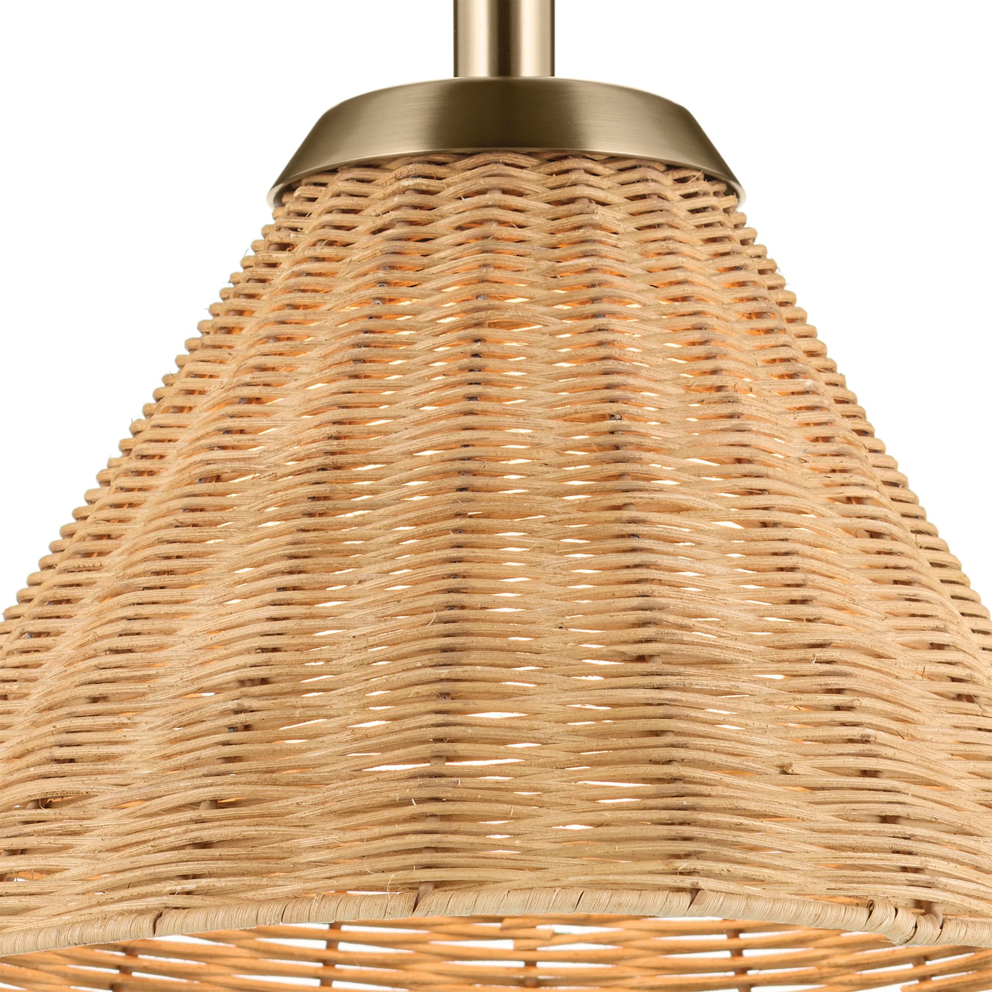 Kichler Bekah 14.25 Inch 1 Light Convertible Pendant with Rattan Shade CPZ