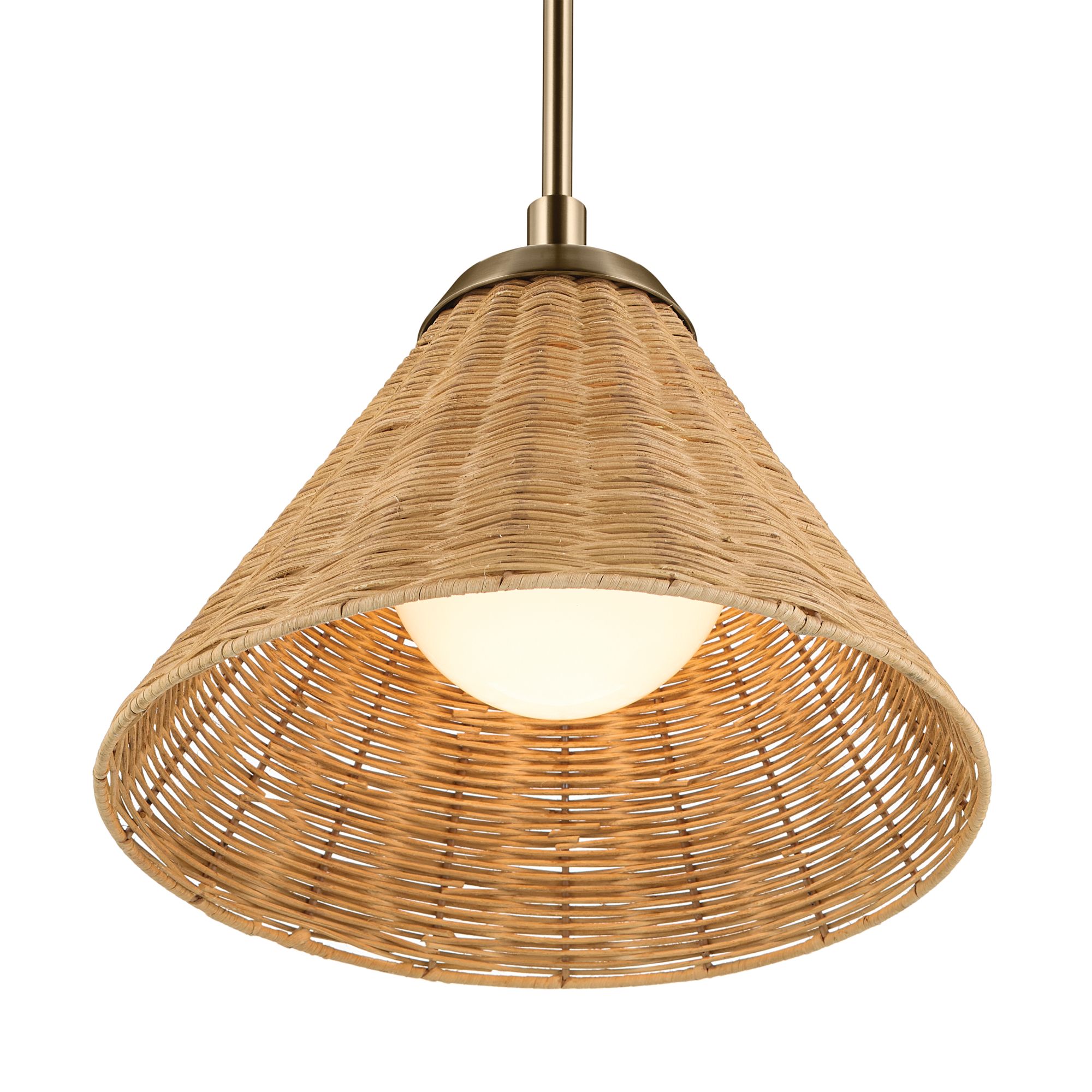 Kichler Bekah 14.25 Inch 1 Light Convertible Pendant with Rattan Shade CPZ