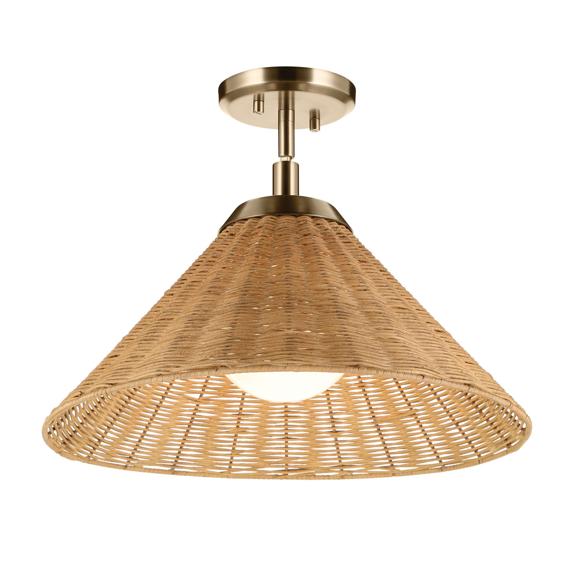 Image 5 Kichler Bekah 18 Inch 1 Light Convertible Pendant with Rattan Shade CPZ more views