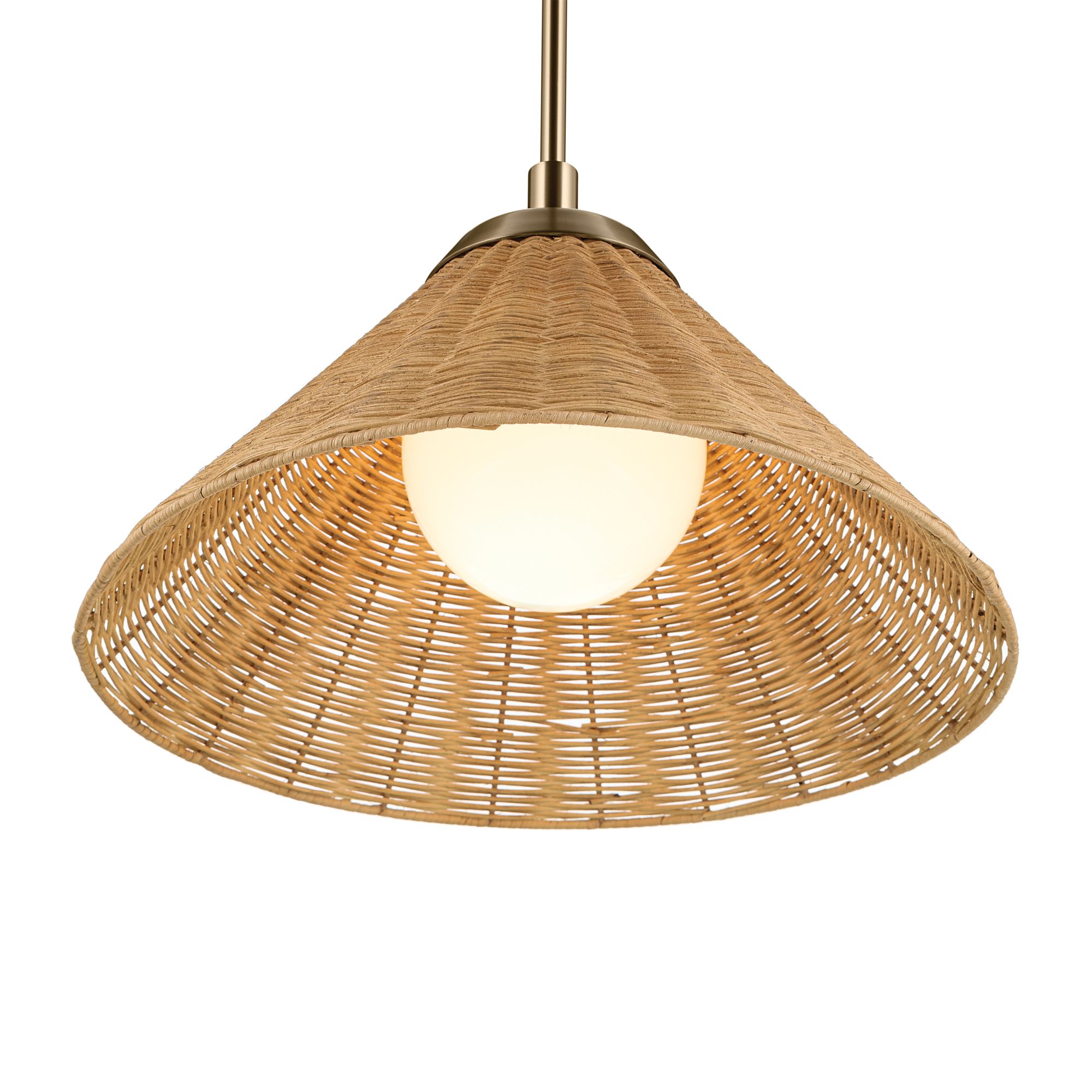 Kichler Bekah 18 Inch 1 Light Convertible Pendant with Rattan Shade CPZ
