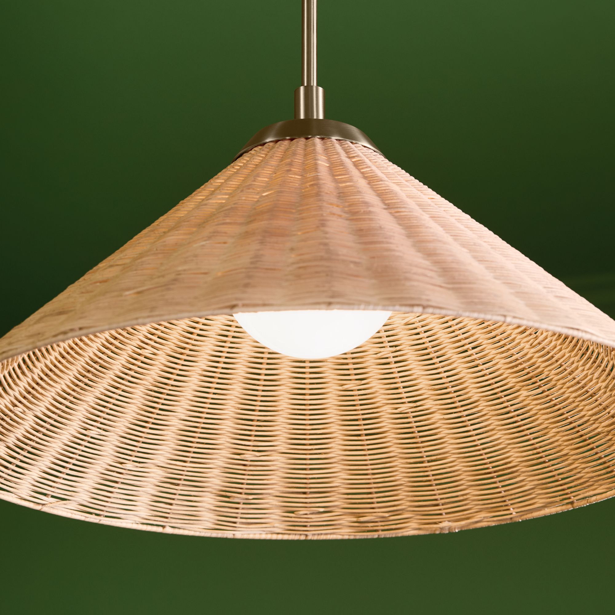 Image 4 Kichler Bekah 24.25 Inch 1 Light Convertible Pendant with Rattan Shade CPZ more views