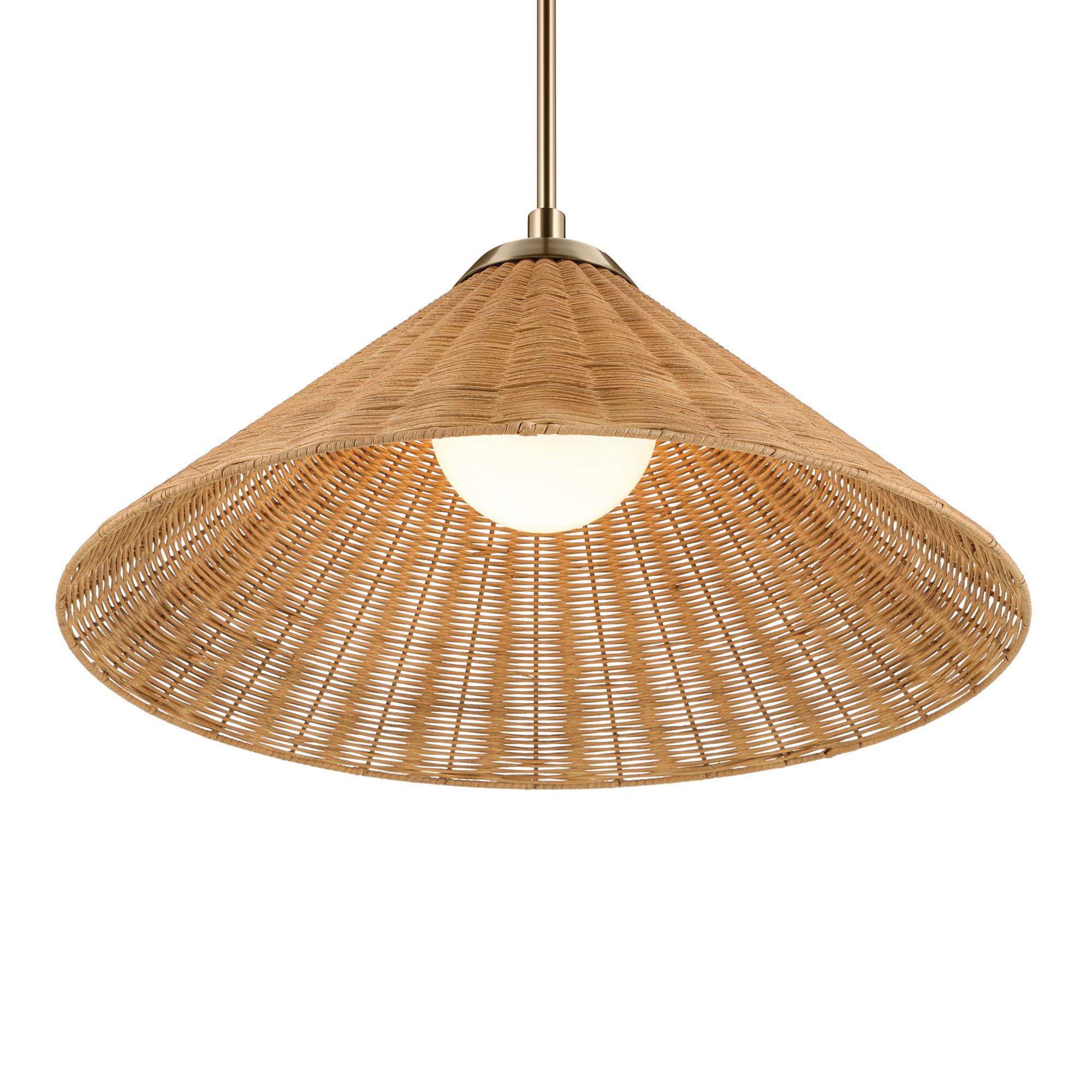 Image 7 Kichler Bekah 24.25 Inch 1 Light Convertible Pendant with Rattan Shade CPZ more views