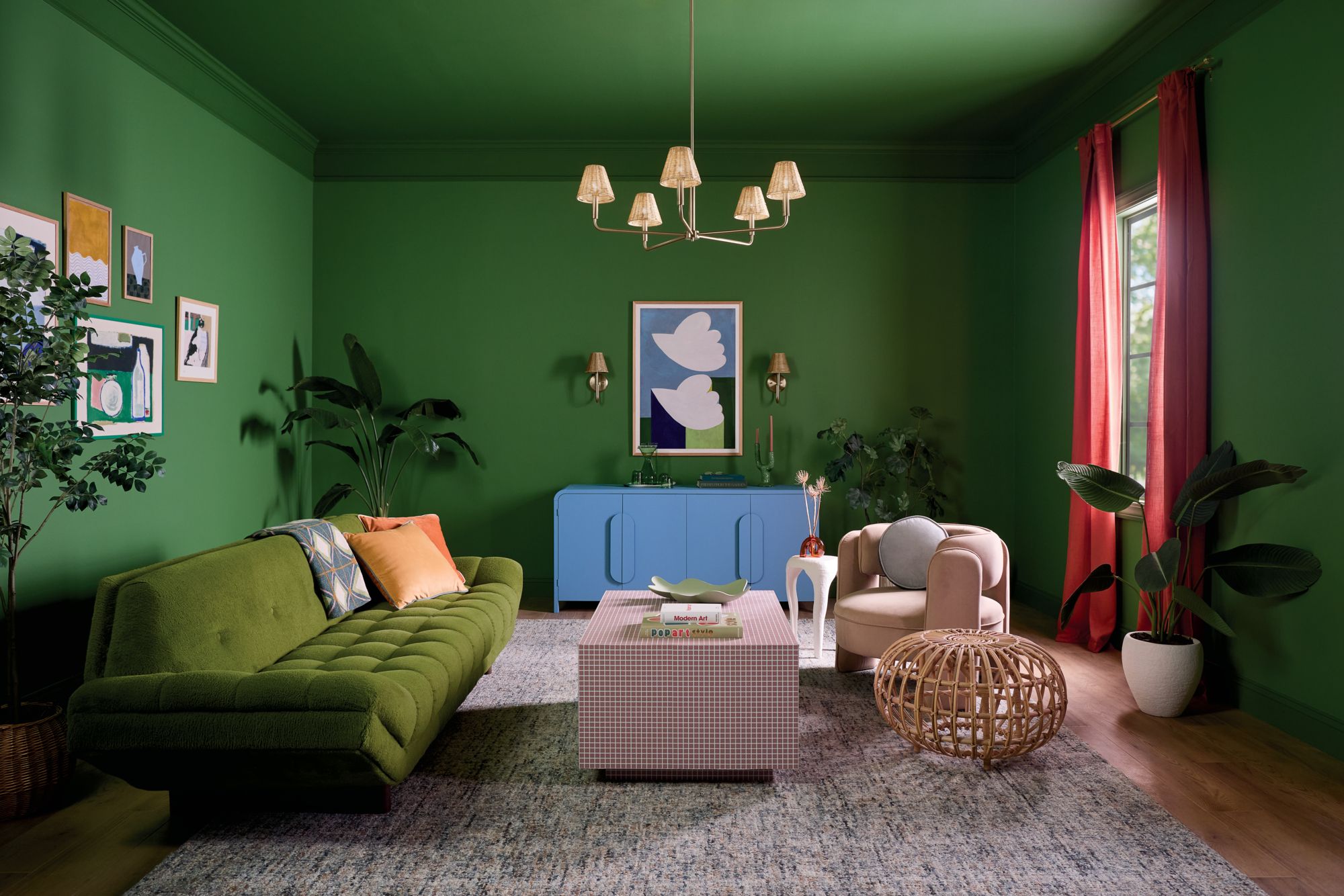 Image 3 Kichler Bekah 38 Inch 5 Light Chandelier with Rattan Shade CPZ more views