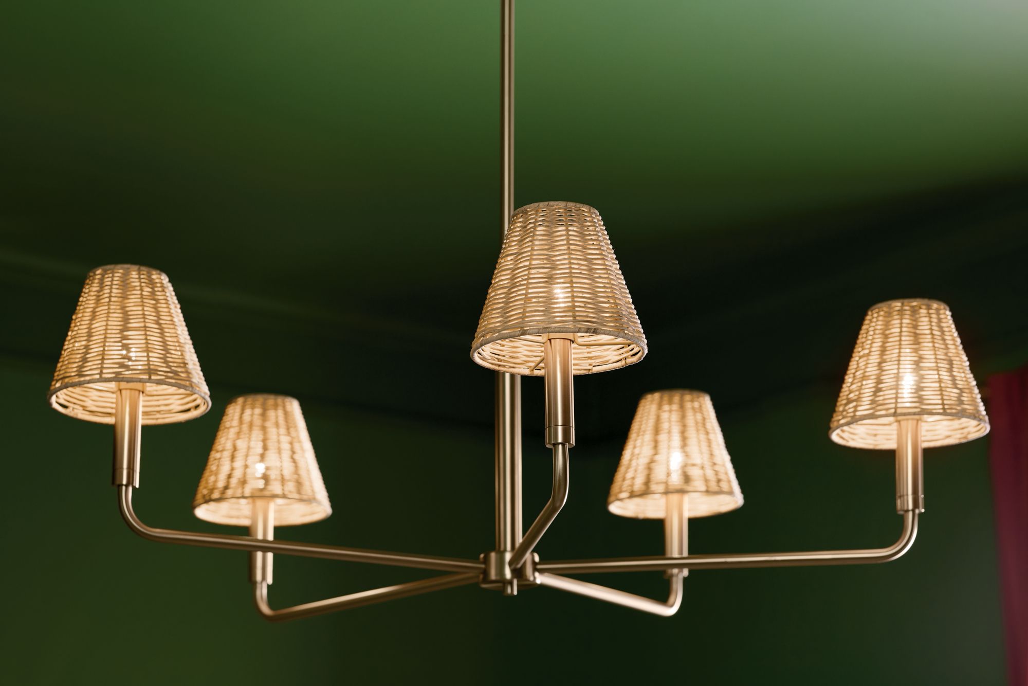 Image 4 Kichler Bekah 38 Inch 5 Light Chandelier with Rattan Shade CPZ more views