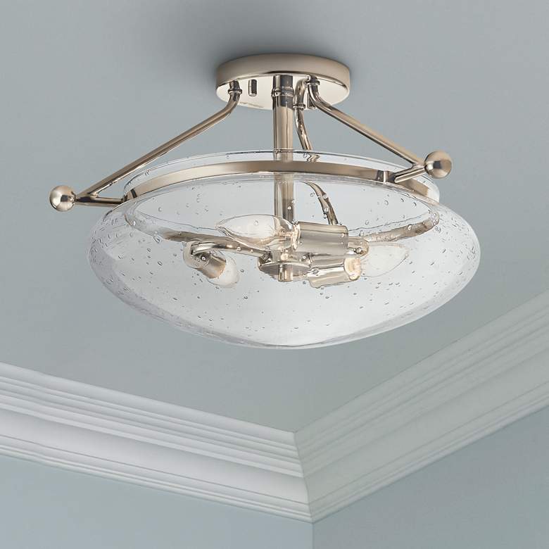 Image 1 Kichler Belle 17" Wide Polished Nickel 3-Light Ceiling Light