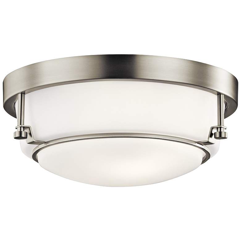 Image 2 Kichler Belmont 12 1/2" Wide Etched Glass Brushed Nickel Ceiling Light