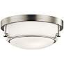 2_Kichler Belmont 12 1/2" Wide Etched Glass Brushed Nickel Ceiling Light