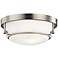 Kichler Belmont 12 1/2" Wide Etched Glass Brushed Nickel Ceiling Light