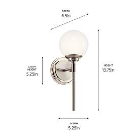 Image5 of Kichler Benno 13 3/4" High Polished and Brushed Nickel Wall Sconce more views
