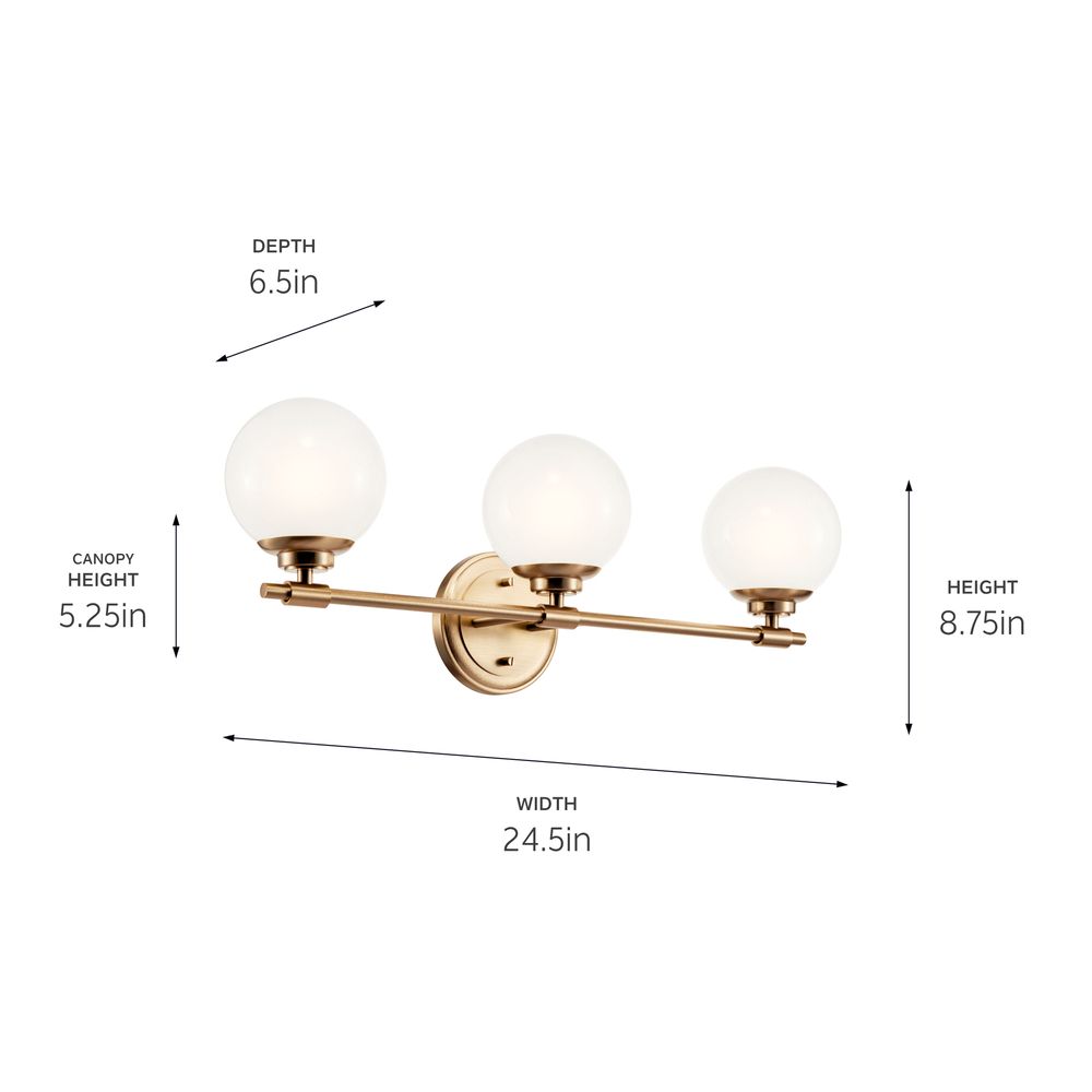 Kichler Benno 24 1/2" Wide Champagne Bronze 3-Light Bath Light in scene