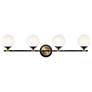 3_Kichler Benno 34" 4-Light Black and Champagne Bronze Vanity Bath Light more views