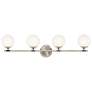 3_Kichler Benno 34" Wide Polished Nickel 4-Light Bath Light more views