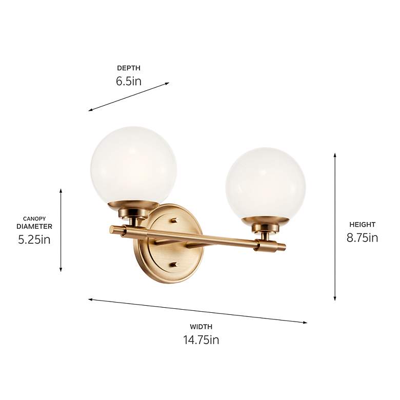 Image 5 Kichler Benno 8 3/4"H Champagne Bronze 2-Light Wall Sconce more views