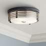 Kichler Bensimone 15 1/4" Wide Black and Opal Glass Ceiling Light