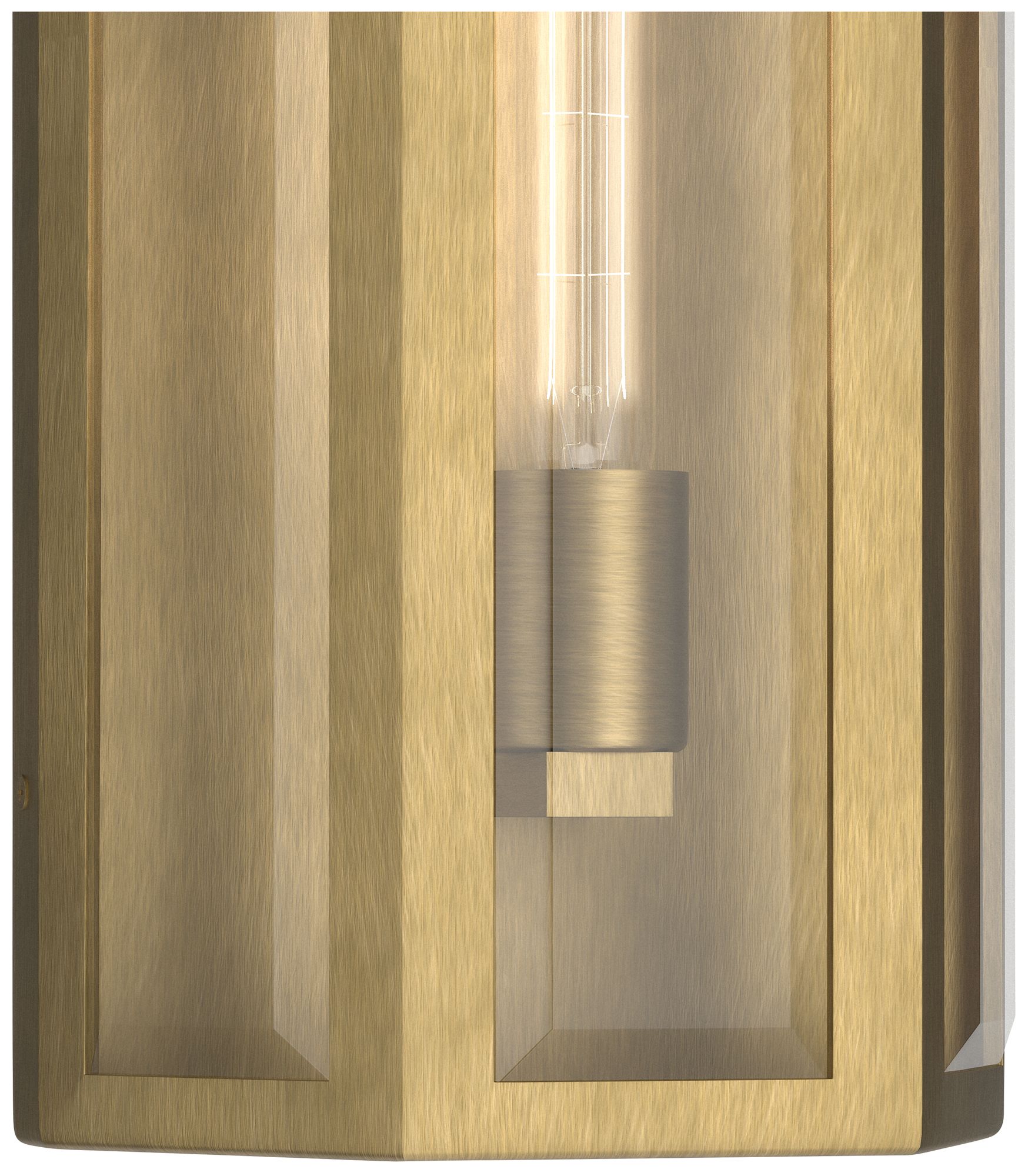 Image 4 Kichler Berens 16" 1-Light Outdoor Wall Light Clear Glass Natural Brass more views