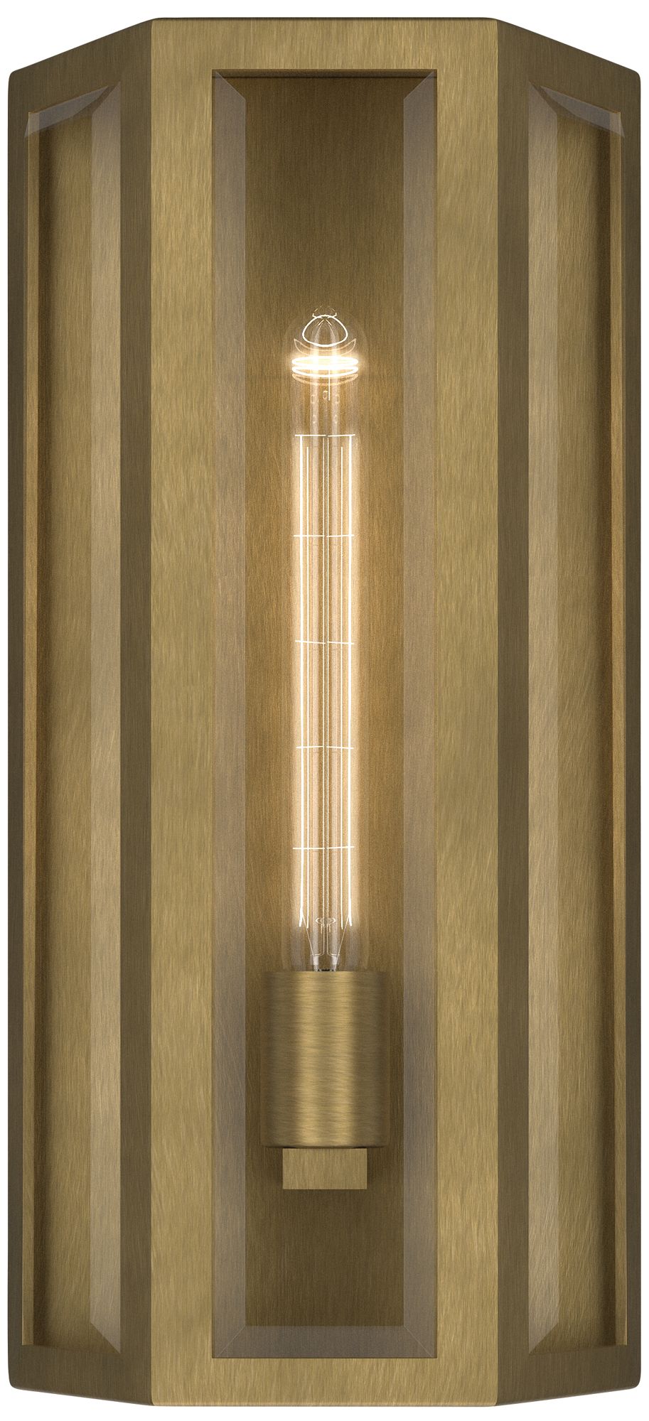 Image 5 Kichler Berens 16" 1-Light Outdoor Wall Light Clear Glass Natural Brass more views