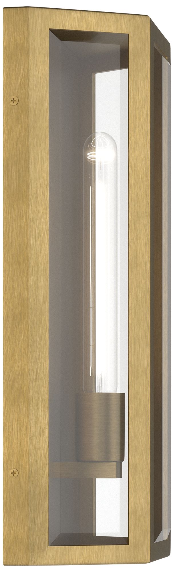Image 6 Kichler Berens 16" 1-Light Outdoor Wall Light Clear Glass Natural Brass more views