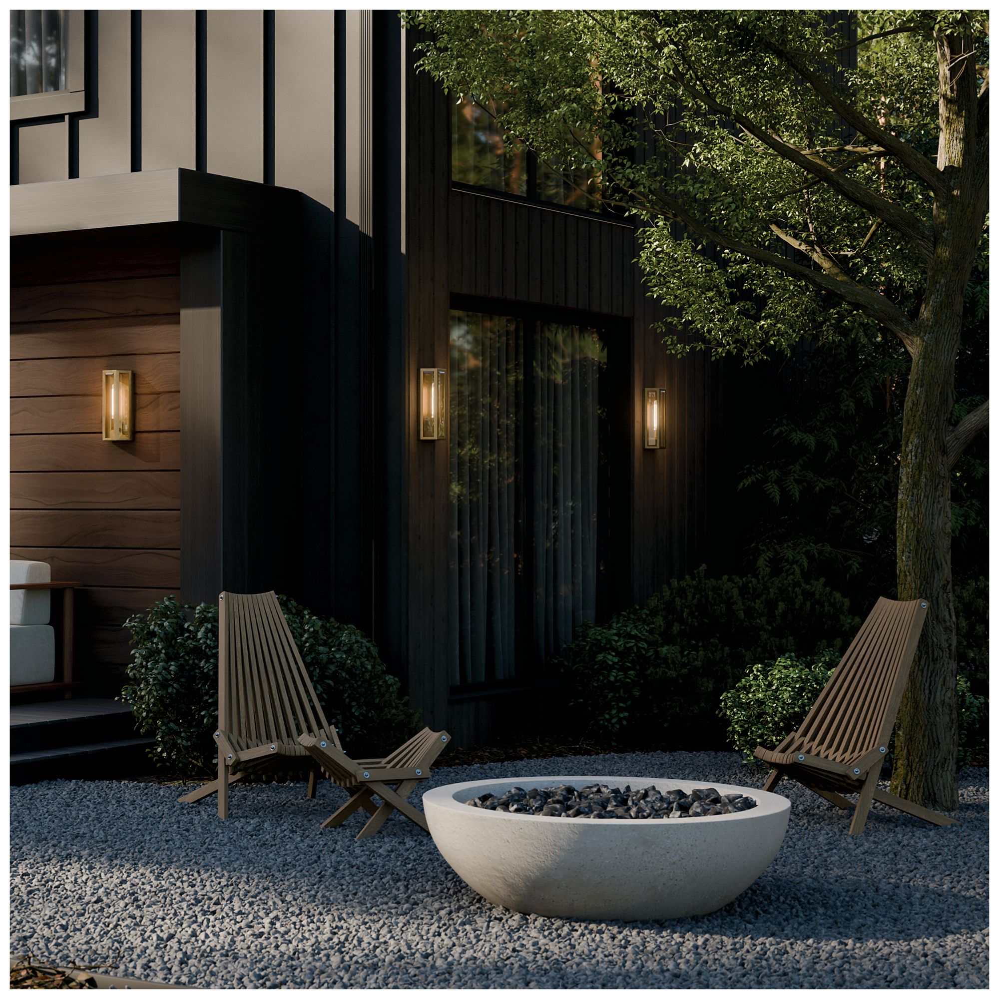 Image 7 Kichler Berens 16" 1-Light Outdoor Wall Light Clear Glass Natural Brass more views