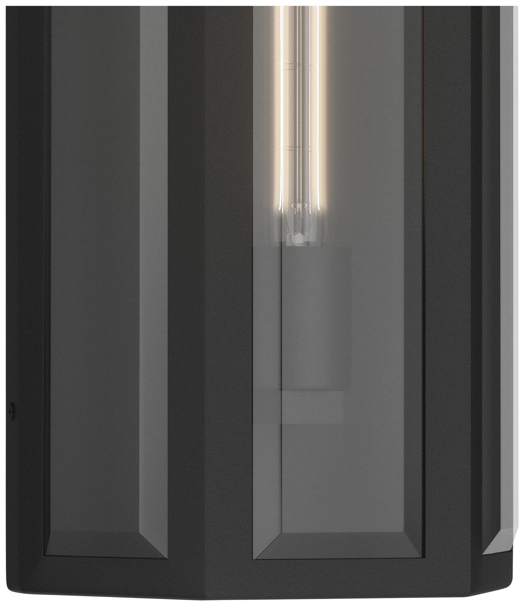Image 4 Kichler Berens 16" 1-Light Outdoor Wall Light Clear Glass Textured Black more views