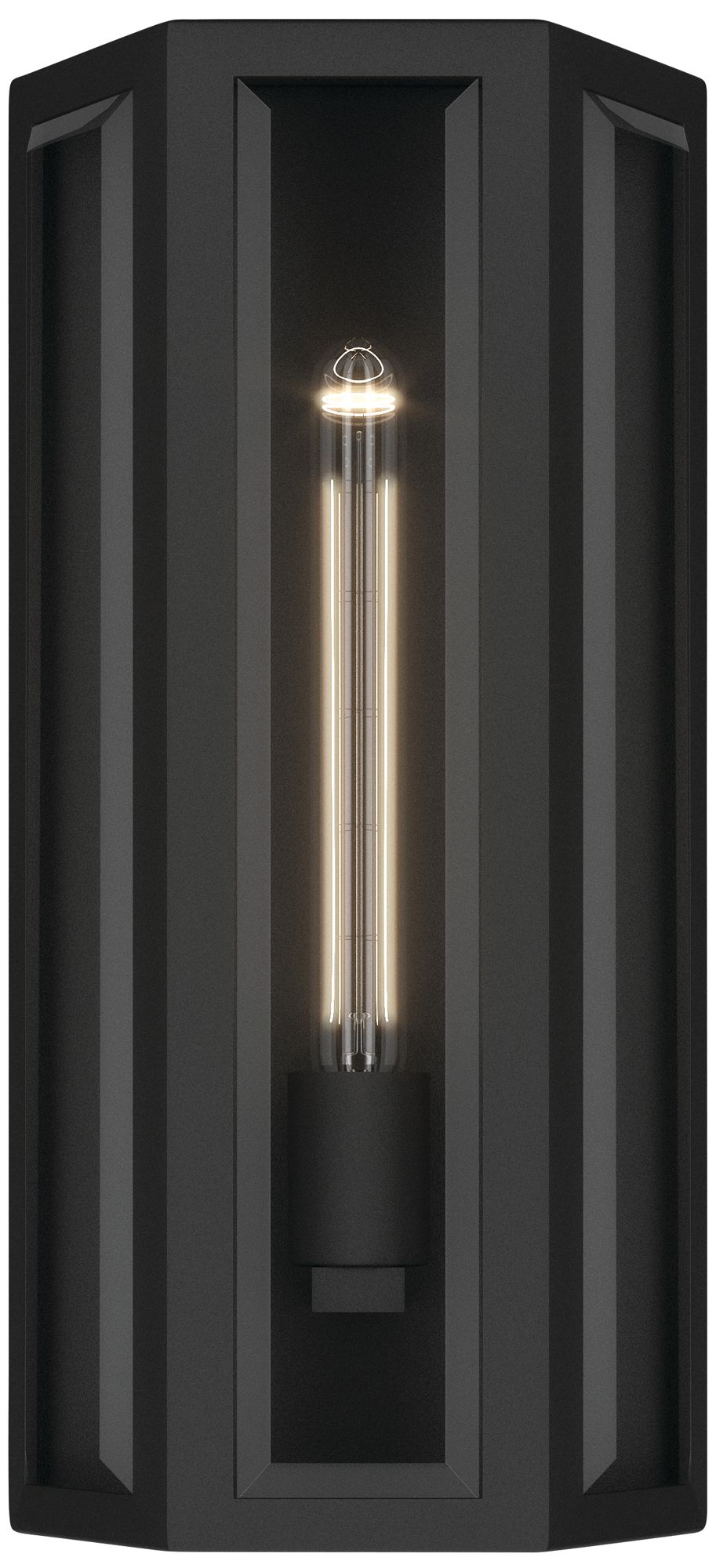 Image 5 Kichler Berens 16" 1-Light Outdoor Wall Light Clear Glass Textured Black more views