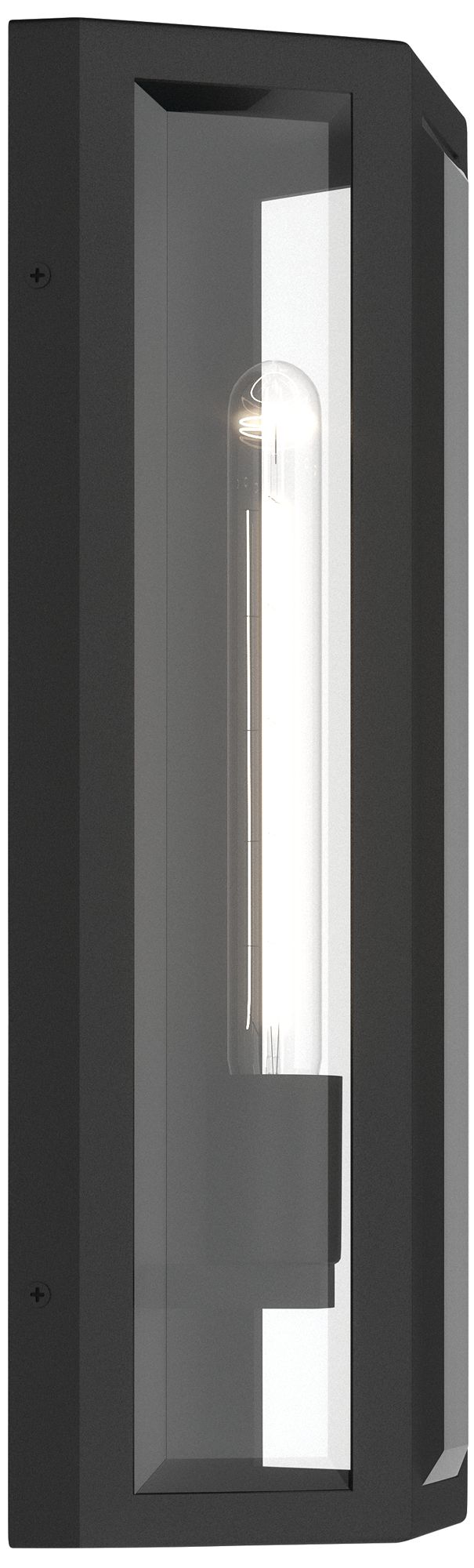 Image 6 Kichler Berens 16" 1-Light Outdoor Wall Light Clear Glass Textured Black more views