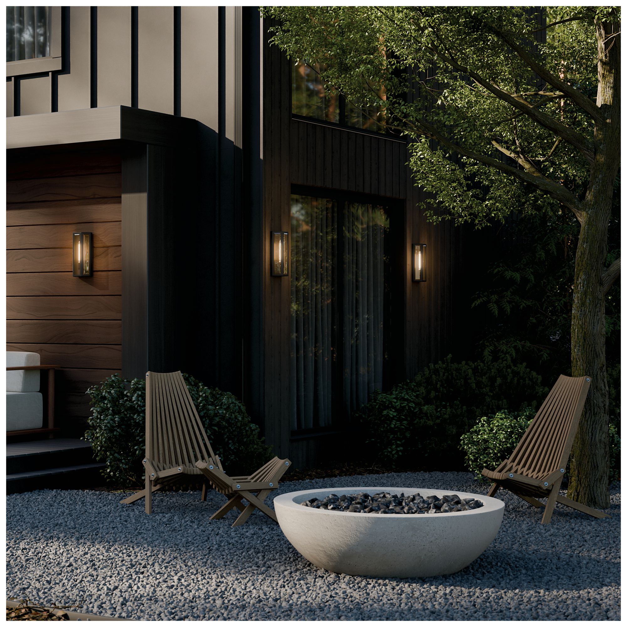 Image 7 Kichler Berens 16" 1-Light Outdoor Wall Light Clear Glass Textured Black more views