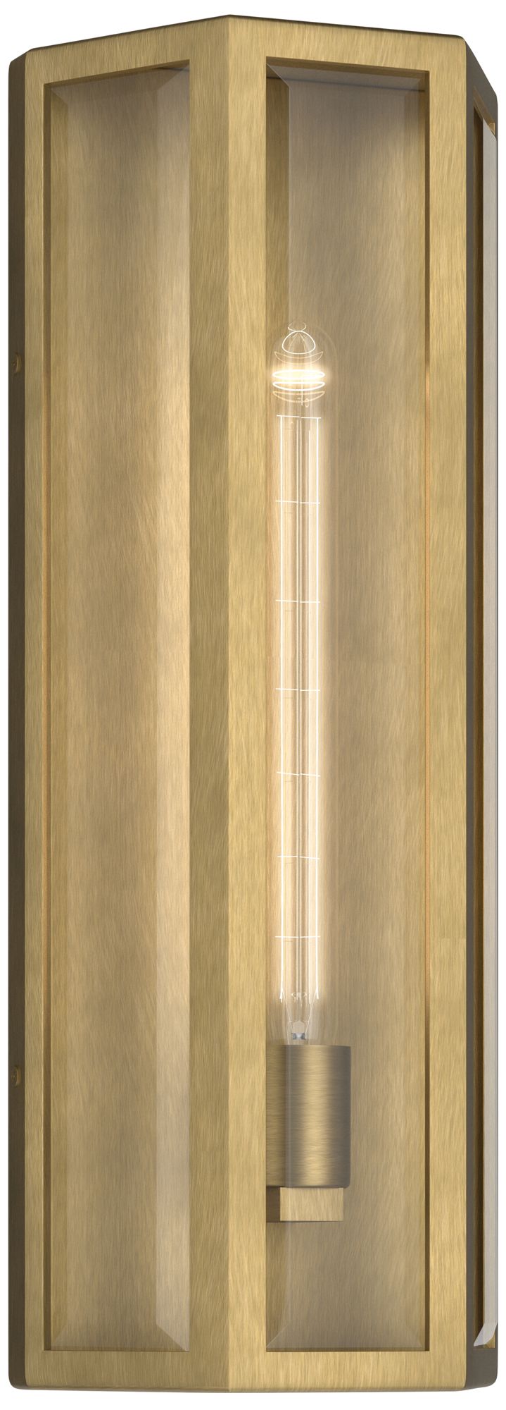 Kichler Berens 20" 1-Light Outdoor Wall Light Clear Glass Natural Brass