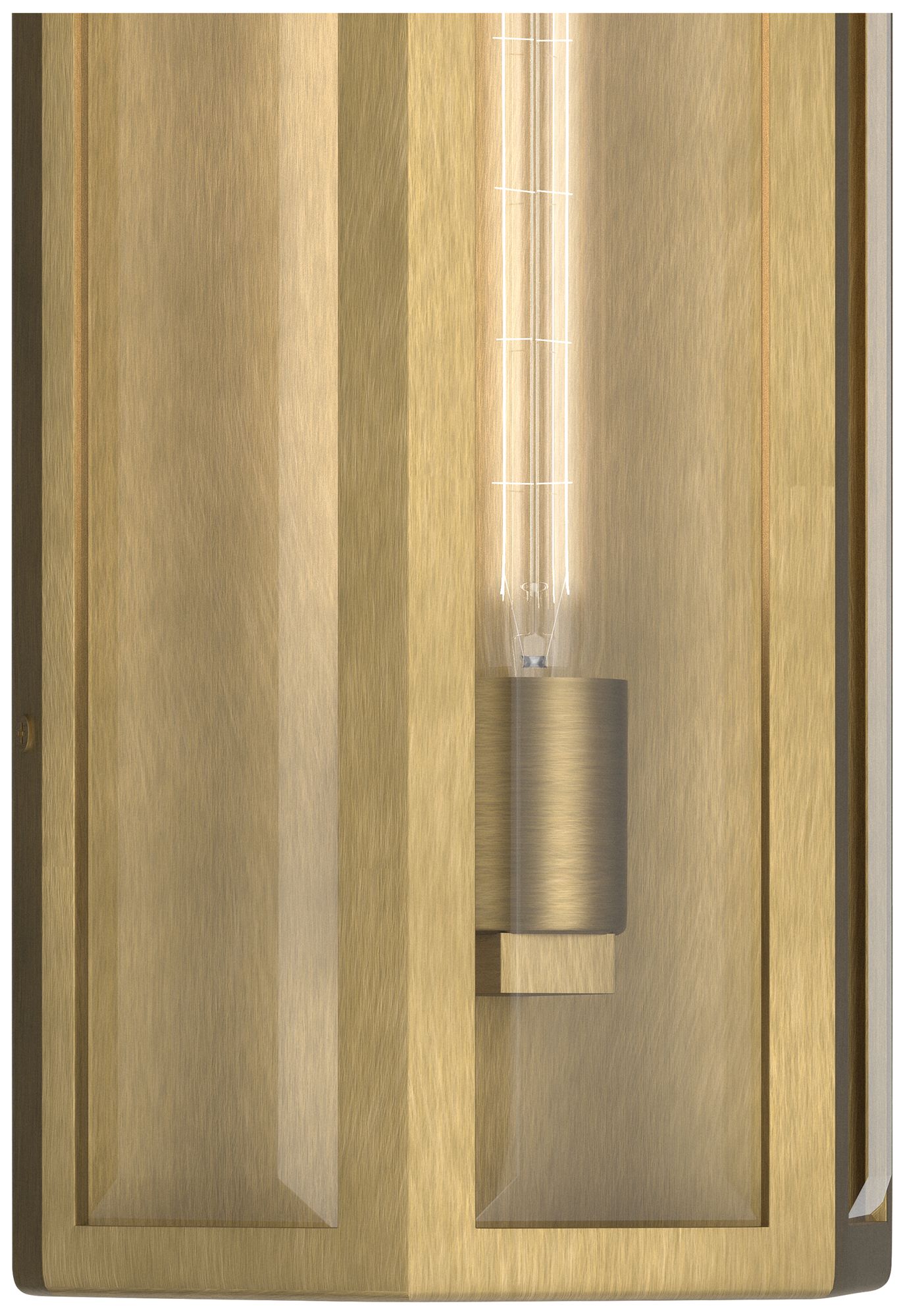 Thumbnail4 of Kichler Berens 20" 1-Light Outdoor Wall Light Clear Glass Natural Brass more views