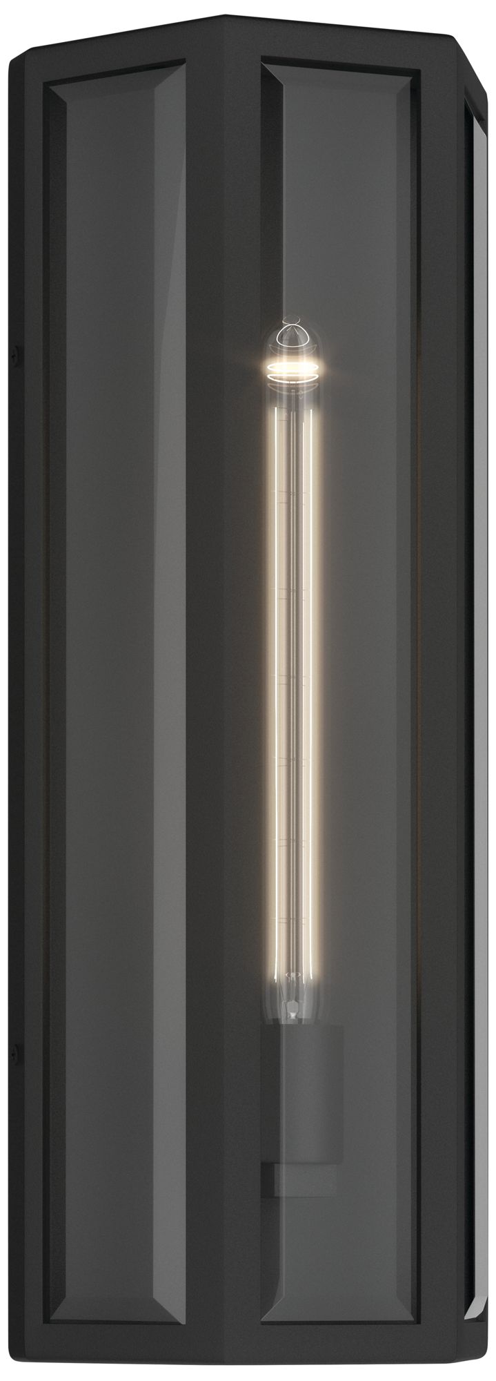 Kichler Berens 20" 1-Light Outdoor Wall Light Clear Glass Textured Black