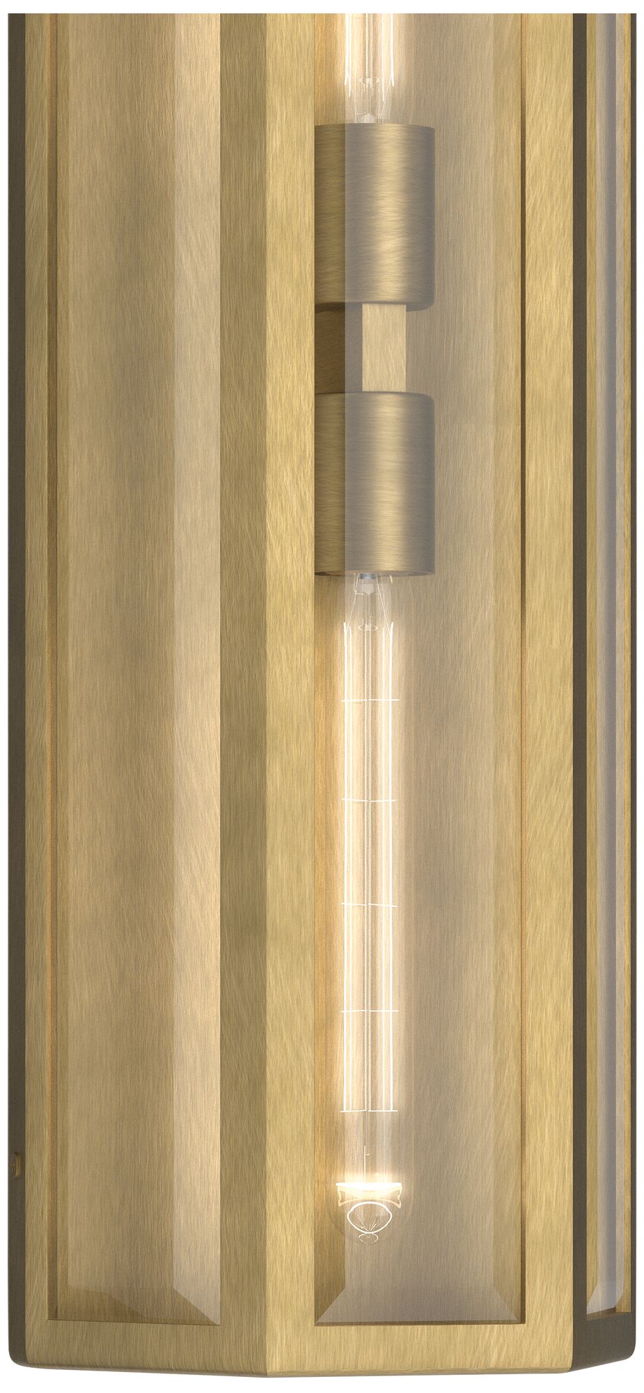 Image 4 Kichler Berens 24" 2-Light Outdoor Wall Light Clear Glass Natural Brass more views