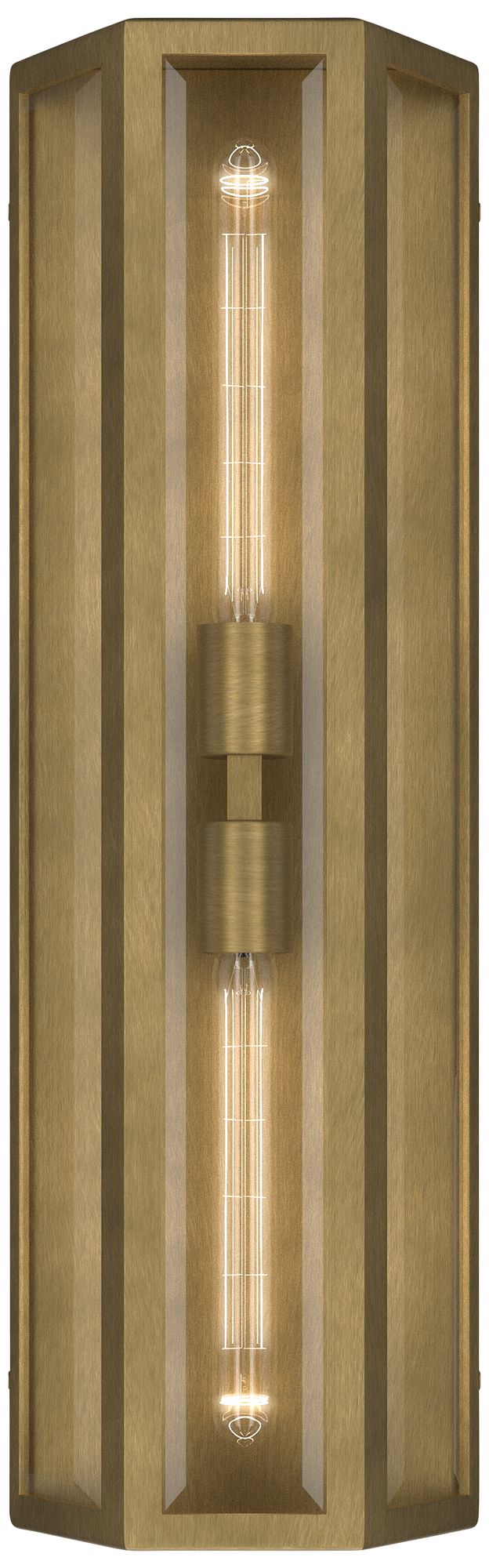 Image 5 Kichler Berens 24" 2-Light Outdoor Wall Light Clear Glass Natural Brass more views