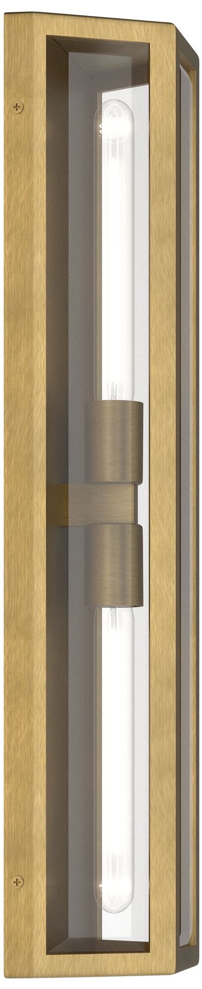 Image 6 Kichler Berens 24" 2-Light Outdoor Wall Light Clear Glass Natural Brass more views