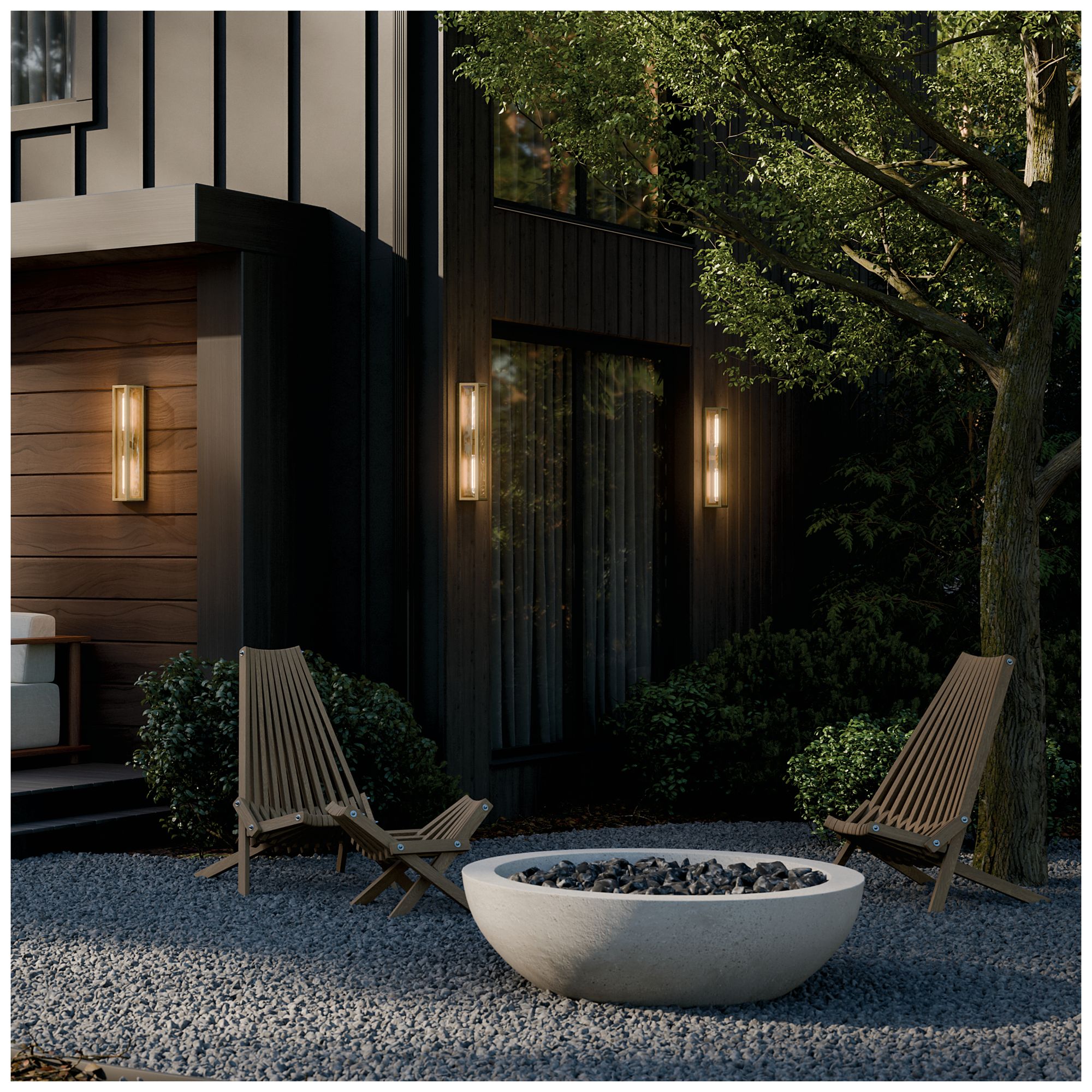 Image 7 Kichler Berens 24" 2-Light Outdoor Wall Light Clear Glass Natural Brass more views